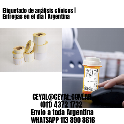 Etiquetado de análisis clínicos | Entregas en el día | Argentina