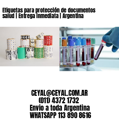 Etiquetas para protección de documentos salud | Entrega inmediata | Argentina