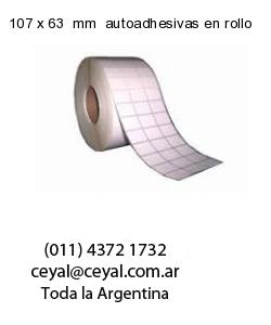 107 x 63  mm  autoadhesivas en rollo