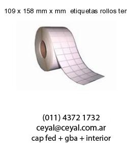 109 x 158 mm x mm  etiquetas rollos termicos