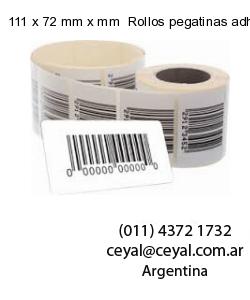 111 x 72 mm x mm  Rollos pegatinas adhesivas