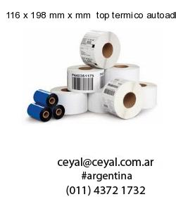 116 x 198 mm x mm  top termico autoadhesivo