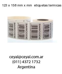 123 x 158 mm x mm  etiquetas termicas