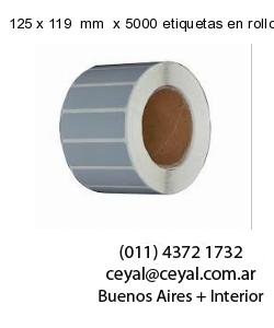 125 x 119  mm  x 5000 etiquetas en rollo