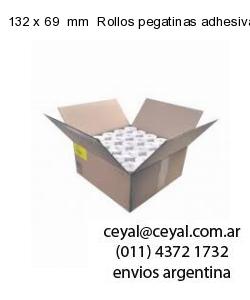 132 x 69  mm  Rollos pegatinas adhesivas