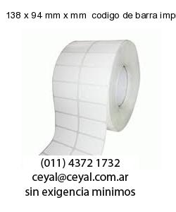 138 x 94 mm x mm  codigo de barra impreso
