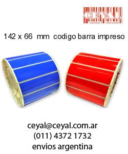 142 x 66  mm  codigo barra impreso