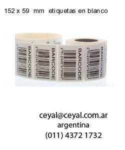 152 x 59  mm  etiquetas en blanco