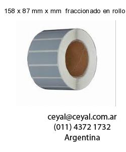 158 x 87 mm x mm  fraccionado en rollo x 500