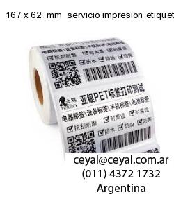 167 x 62  mm  servicio impresion etiquetas offset