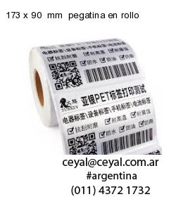 173 x 90  mm  pegatina en rollo