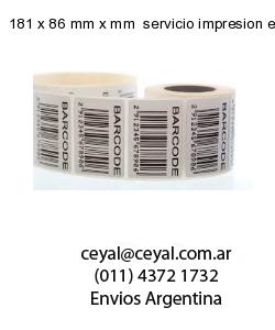 181 x 86 mm x mm  servicio impresion etiquetas codigos