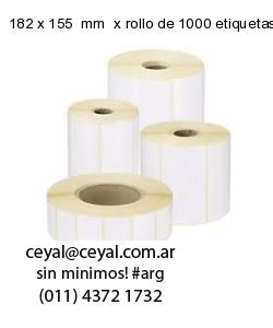 182 x 155  mm  x rollo de 1000 etiquetas x rollos de 5000 etiquet