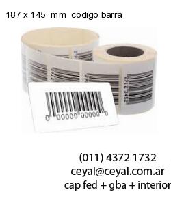 187 x 145  mm  codigo barra