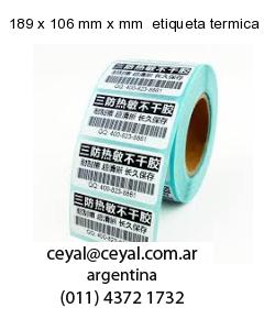 189 x 106 mm x mm  etiqueta termica