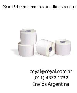 20 x 131 mm x mm  auto adhesiva en rollo