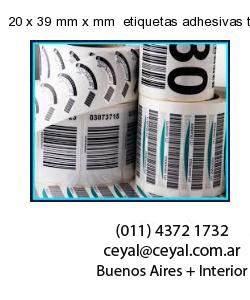 20 x 39 mm x mm  etiquetas adhesivas textiles