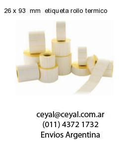 26 x 93  mm  etiqueta rollo termico