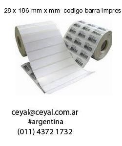 28 x 186 mm x mm  codigo barra impreso