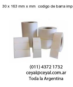 30 x 163 mm x mm  codigo de barra impreso