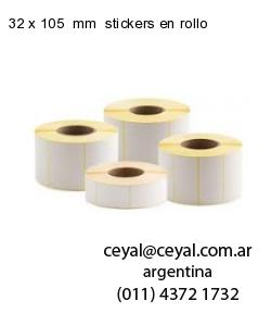 32 x 105  mm  stickers en rollo