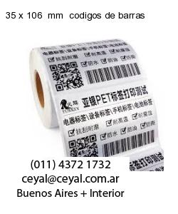 35 x 106  mm  codigos de barras