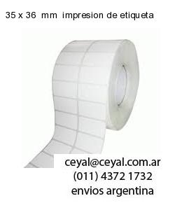 35 x 36  mm  impresion de etiqueta