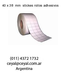 40 x 38  mm  stickes rollos adhesivos