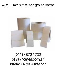 42 x 60 mm x mm  codigos de barras