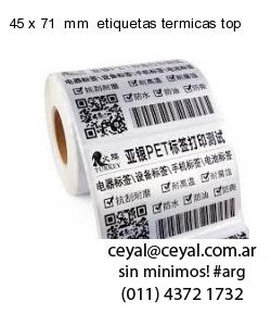 45 x 71  mm  etiquetas termicas top