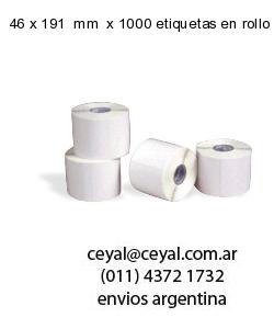 46 x 191  mm  x 1000 etiquetas en rollo