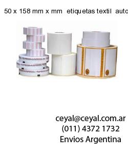 50 x 158 mm x mm  etiquetas textil  auto adhesiva