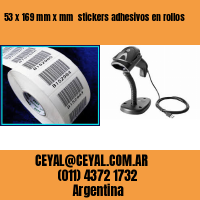 53 x 169 mm x mm  stickers adhesivos en rollos