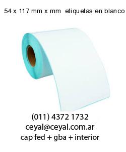 54 x 117 mm x mm  etiquetas en blanco rectangulares