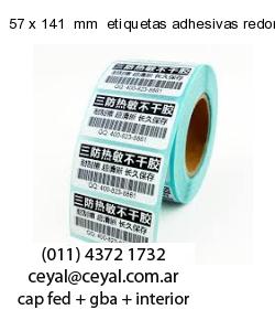 57 x 141  mm  etiquetas adhesivas redondas