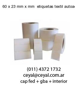60 x 23 mm x mm  etiquetas textil autoadhesivas