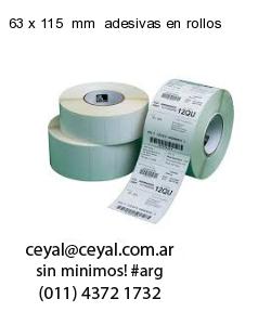 63 x 115  mm  adesivas en rollos