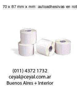 70 x 87 mm x mm  autoadhesivas en rollo