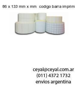 86 x 133 mm x mm  codigo barra imprimir