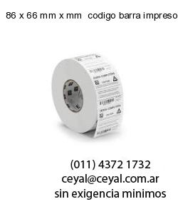 86 x 66 mm x mm  codigo barra impreso