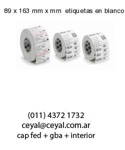 89 x 163 mm x mm  etiquetas en blanco