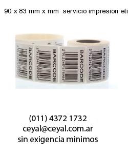 90 x 83 mm x mm  servicio impresion etiquetas codigos