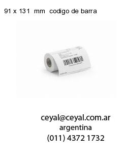 91 x 131  mm  codigo de barra