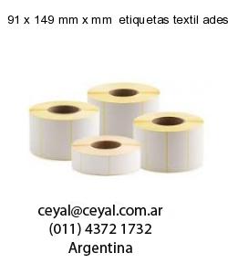 91 x 149 mm x mm  etiquetas textil adesivas