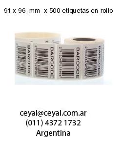 91 x 96  mm  x 500 etiquetas en rollo