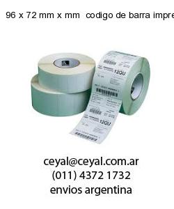 96 x 72 mm x mm  codigo de barra impreso