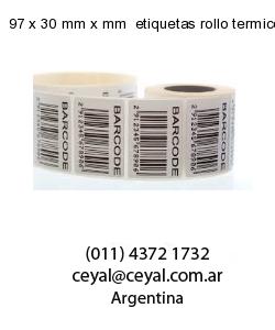 97 x 30 mm x mm  etiquetas rollo termico