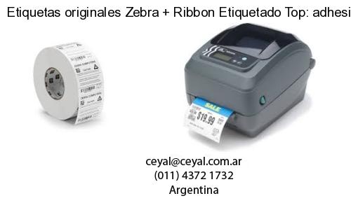 Etiquetas originales Zebra Ribbon Etiquetado Top: adhesivo ribbo