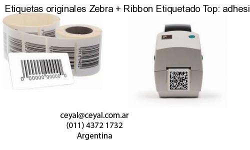 Etiquetas originales Zebra   Ribbon Etiquetado Top: adhesivo   ribbo