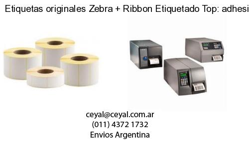 Etiquetas originales Zebra   Ribbon Etiquetado Top: adhesivo   ribbo